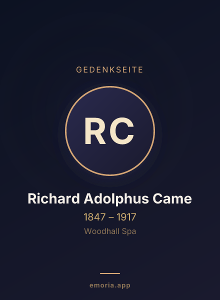 Gedenkportrait von Richard Adolphus Came