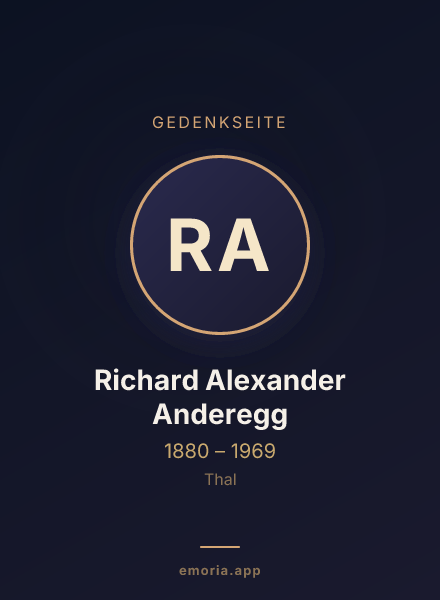 Gedenkportrait von Richard Alexander Anderegg