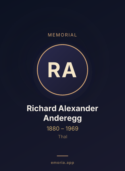 Memorial portrait of Richard Alexander Anderegg
