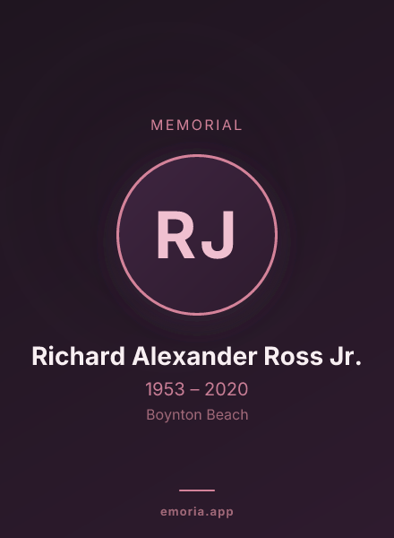 Memorial portrait of Richard Alexander Ross Jr.