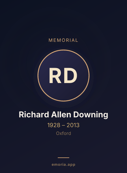 Memorial portrait of Richard Allen Downing