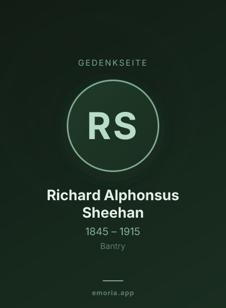 Gedenkportrait von Richard Alphonsus Sheehan