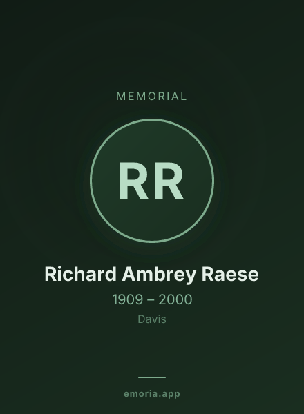 Memorial portrait of Richard Ambrey Raese