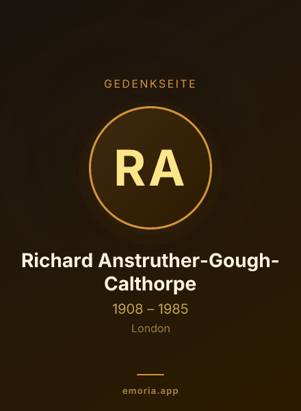 Gedenkportrait von Richard Anstruther-Gough-Calthorpe