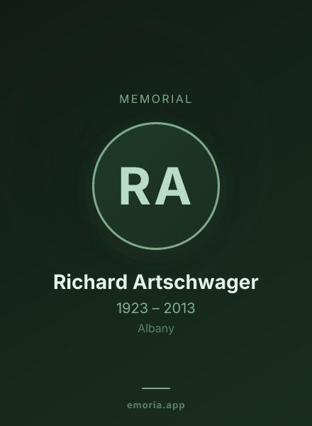 Memorial portrait of Richard Artschwager