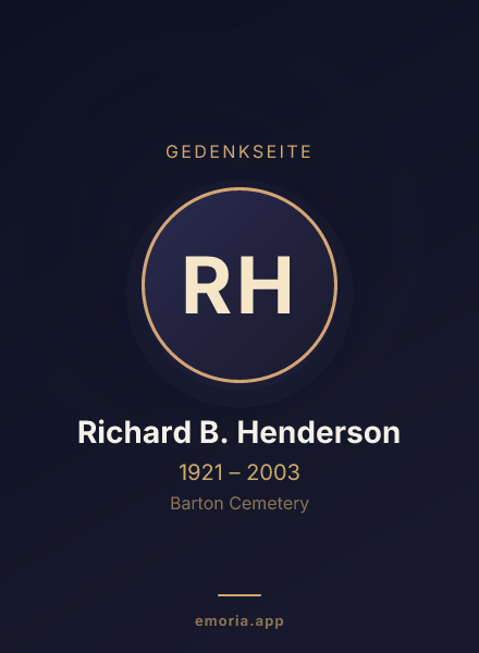 Gedenkportrait von Richard B. Henderson