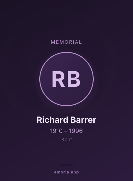 Memorial portrait of Richard Barrer