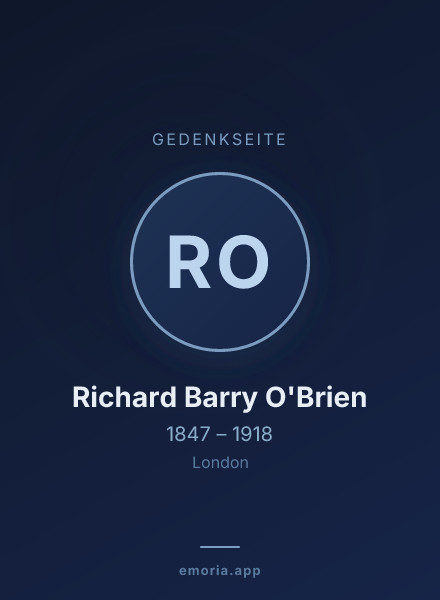 Gedenkportrait von Richard Barry O'Brien