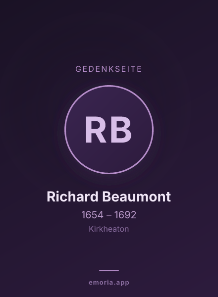 Gedenkportrait von Richard Beaumont