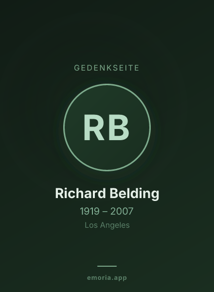 Gedenkportrait von Richard Belding