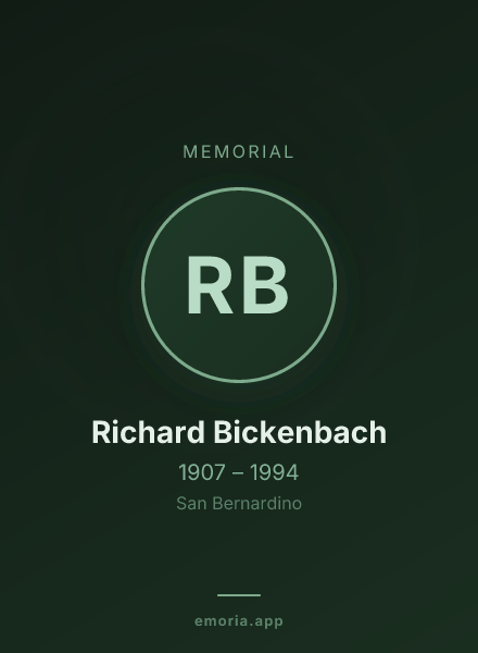 Memorial portrait of Richard Bickenbach