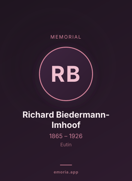 Memorial portrait of Richard Biedermann-Imhoof