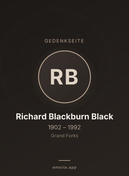 Gedenkportrait von Richard Blackburn Black