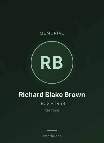 Memorial portrait of Richard Blake Brown