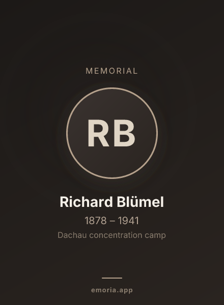 Memorial portrait of Richard Blümel