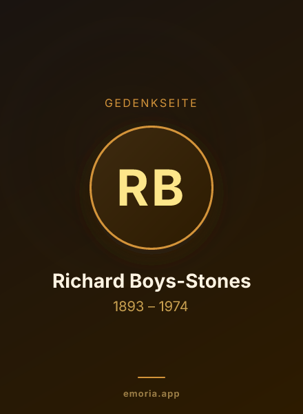 Gedenkportrait von Richard Boys-Stones