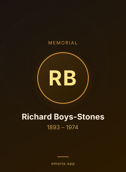 Memorial portrait of Richard Boys-Stones