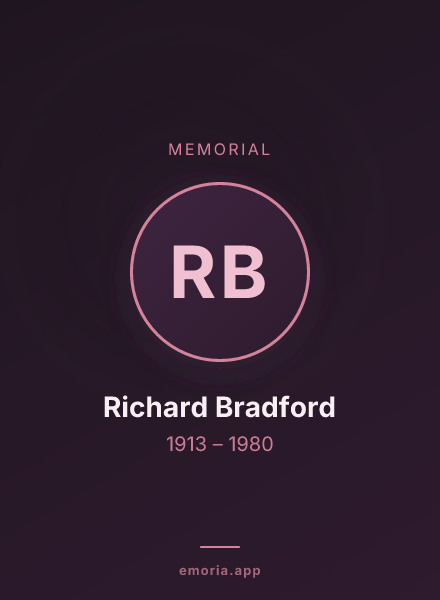 Memorial portrait of Richard Bradford