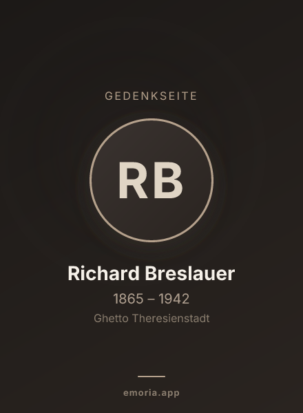 Gedenkportrait von Richard Breslauer