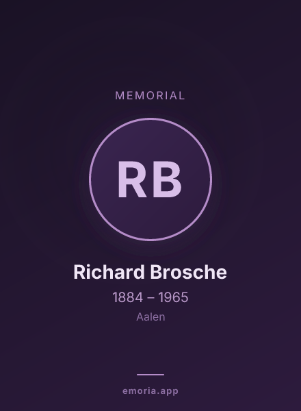 Memorial portrait of Richard Brosche