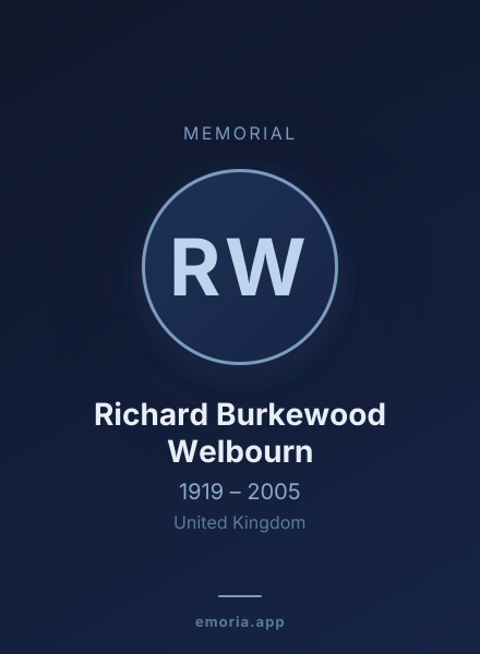 Memorial portrait of Richard Burkewood Welbourn