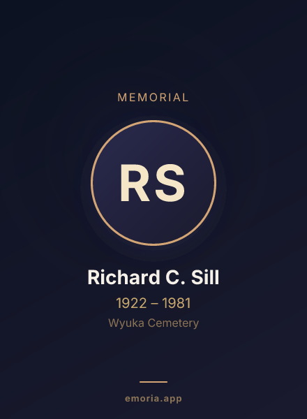 Memorial portrait of Richard C. Sill