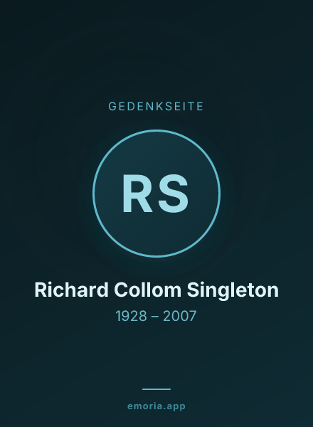 Gedenkportrait von Richard Collom Singleton