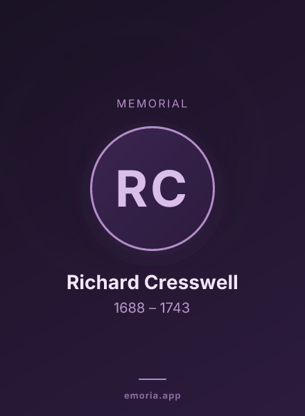 Memorial portrait of Richard Cresswell