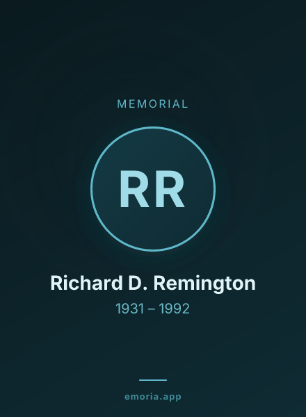 Memorial portrait of Richard D. Remington