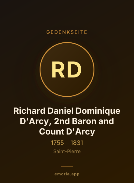 Gedenkportrait von Richard Daniel Dominique D'Arcy, 2nd Baron and Count D'Arcy