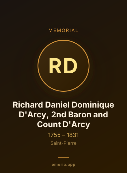 Memorial portrait of Richard Daniel Dominique D'Arcy, 2nd Baron and Count D'Arcy