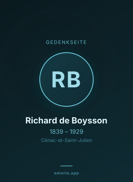 Gedenkportrait von Richard de Boysson