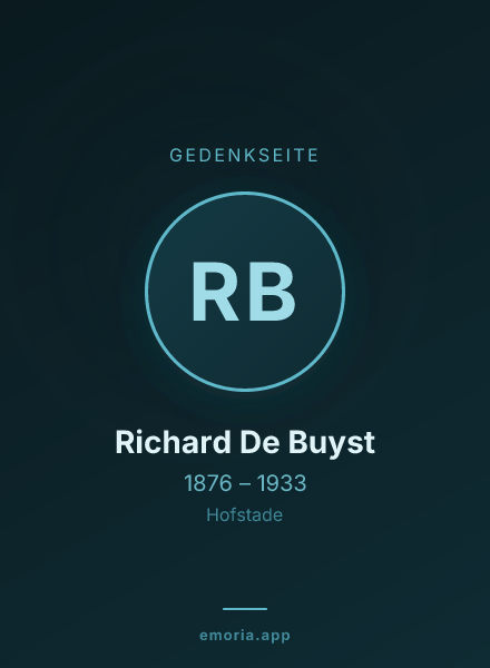 Gedenkportrait von Richard De Buyst