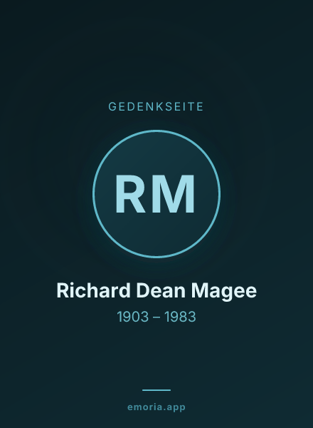 Gedenkportrait von Richard Dean Magee