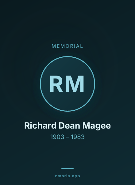Memorial portrait of Richard Dean Magee