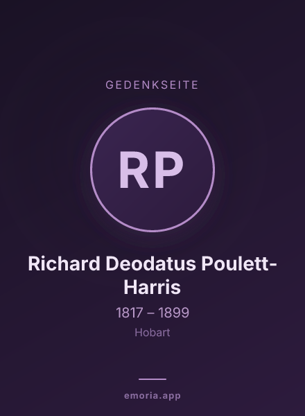 Gedenkportrait von Richard Deodatus Poulett-Harris