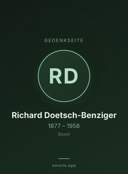 Gedenkportrait von Richard Doetsch-Benziger