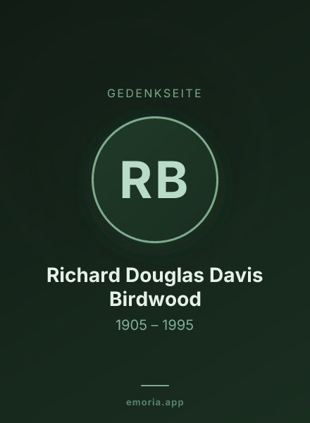 Gedenkportrait von Richard Douglas Davis Birdwood