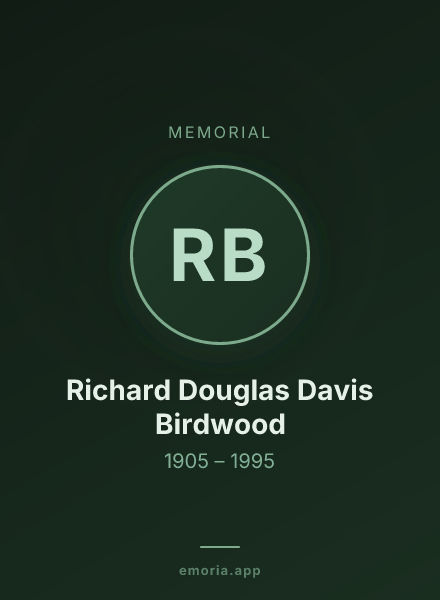 Memorial portrait of Richard Douglas Davis Birdwood