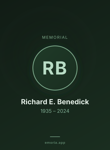 Memorial portrait of Richard E. Benedick