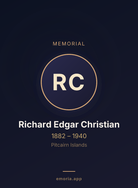Memorial portrait of Richard Edgar Christian