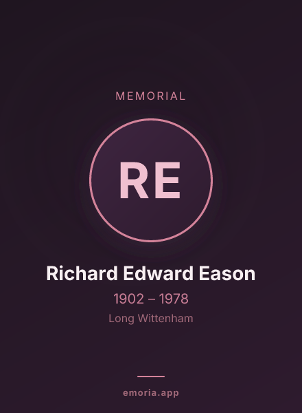 Memorial portrait of Richard Edward Eason