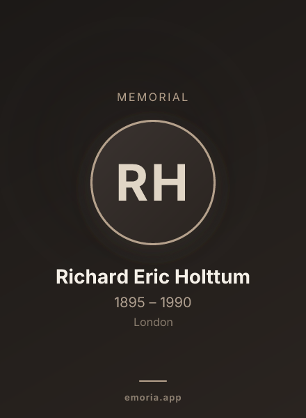 Memorial portrait of Richard Eric Holttum
