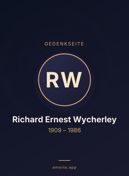 Gedenkportrait von Richard Ernest Wycherley