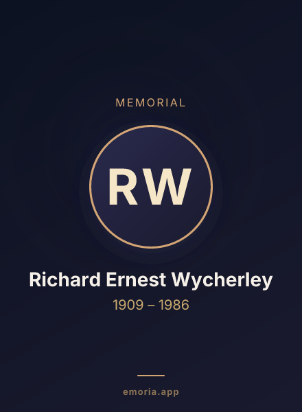 Memorial portrait of Richard Ernest Wycherley