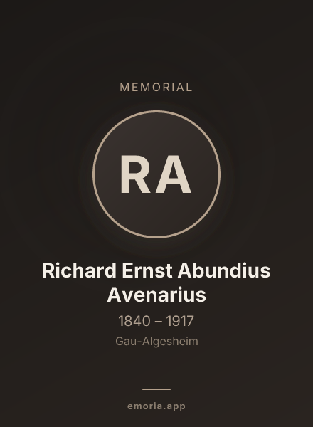 Memorial portrait of Richard Ernst Abundius Avenarius
