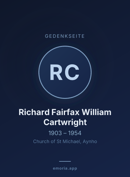 Gedenkportrait von Richard Fairfax William Cartwright