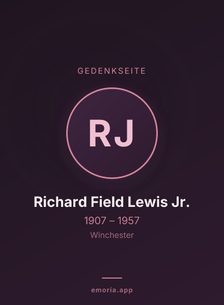 Gedenkportrait von Richard Field Lewis Jr.