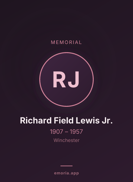 Memorial portrait of Richard Field Lewis Jr.