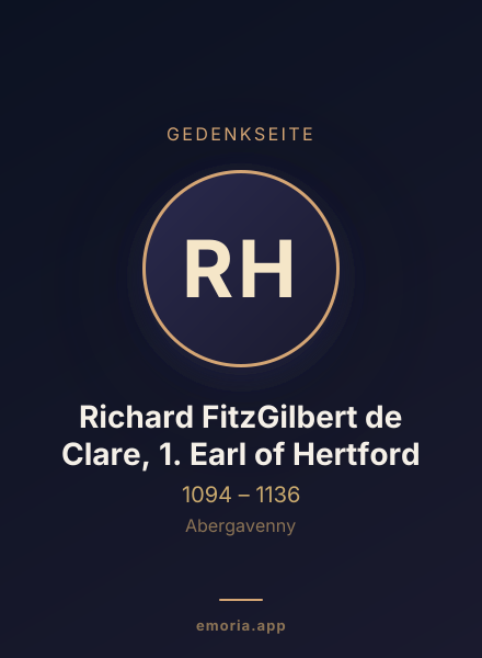 Gedenkportrait von Richard FitzGilbert de Clare, 1. Earl of Hertford